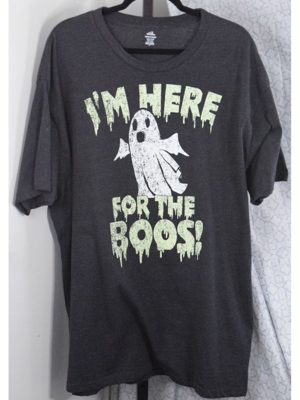 I'm Here For The Boos Ghost Halloween Graphic T-Shirt 2XL Plus Size Tee